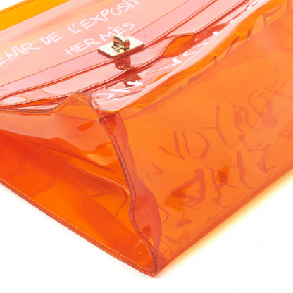 Hermes Vinyl Souvenir De L'Exposition Kelly Orange 6 of 7