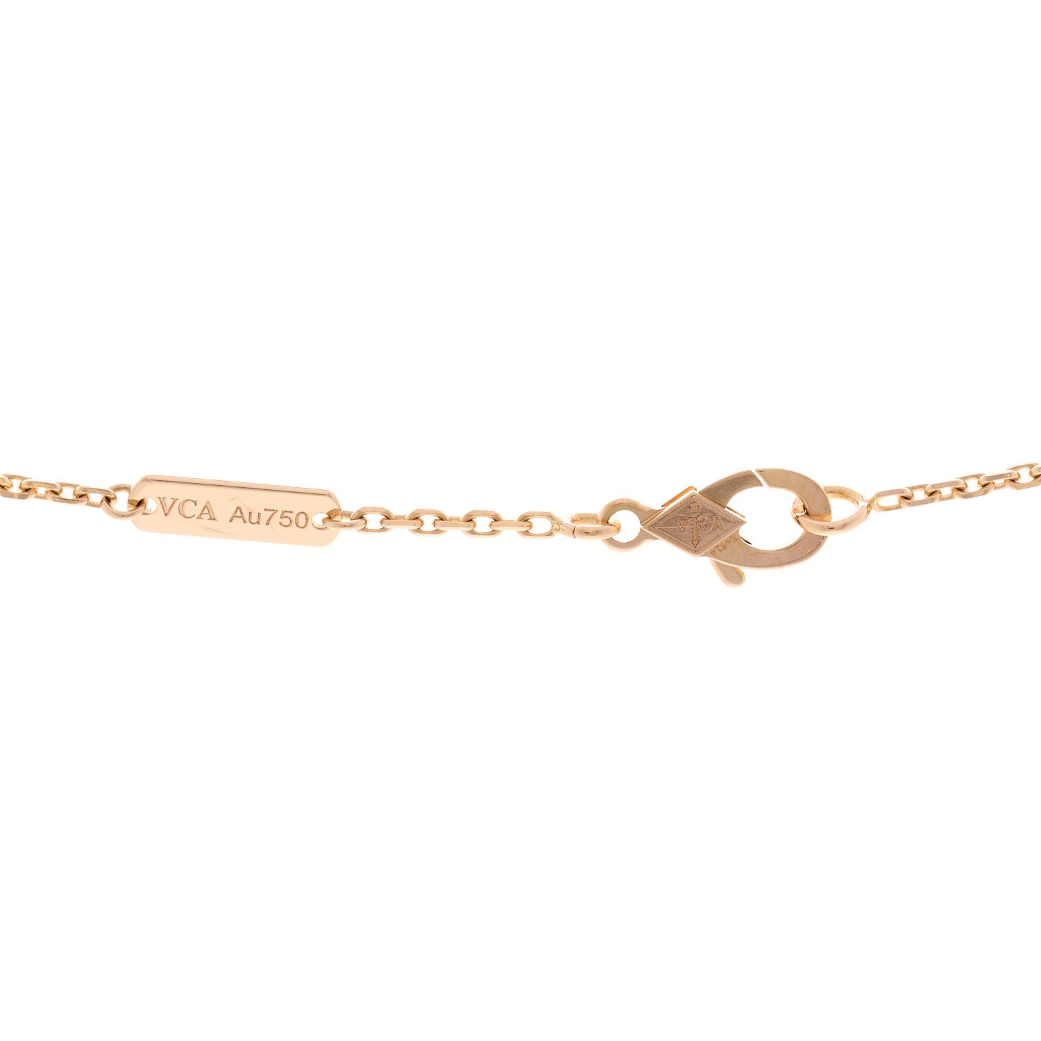 Van Cleef & Arpels 18K Rose Gold Gray Mother of Pearl Vintage Alhambra Pendant Necklace 4 of 4