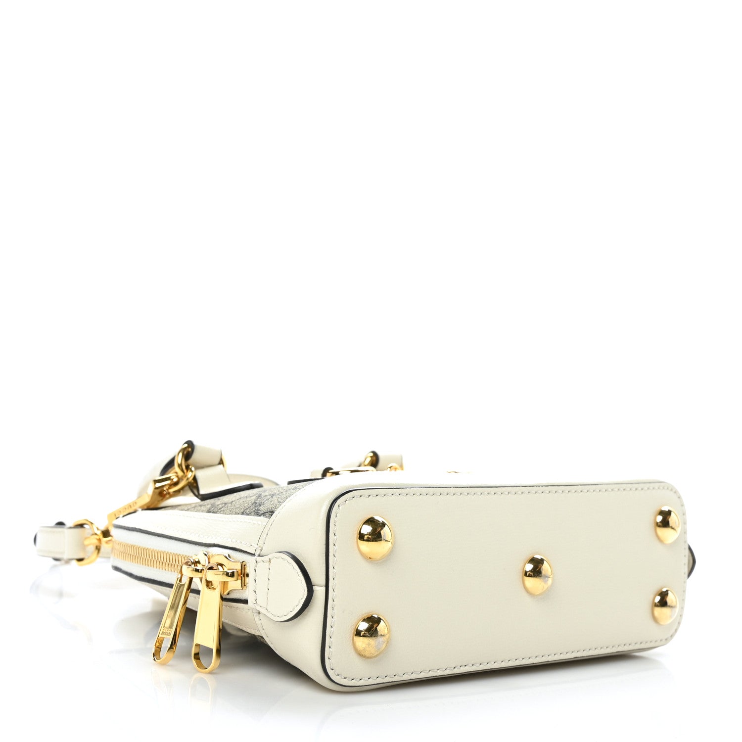 Gucci GG Supreme Monogram Azalea Calfskin Mini Horsebit 1955 Top Handle Bag Beige Ebony Mystic White 4 of 9