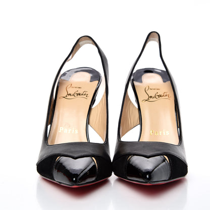 Christian Louboutin Patent Suede Calfskin Air Chance 100 Pumps 35.5 Black 2 of 7