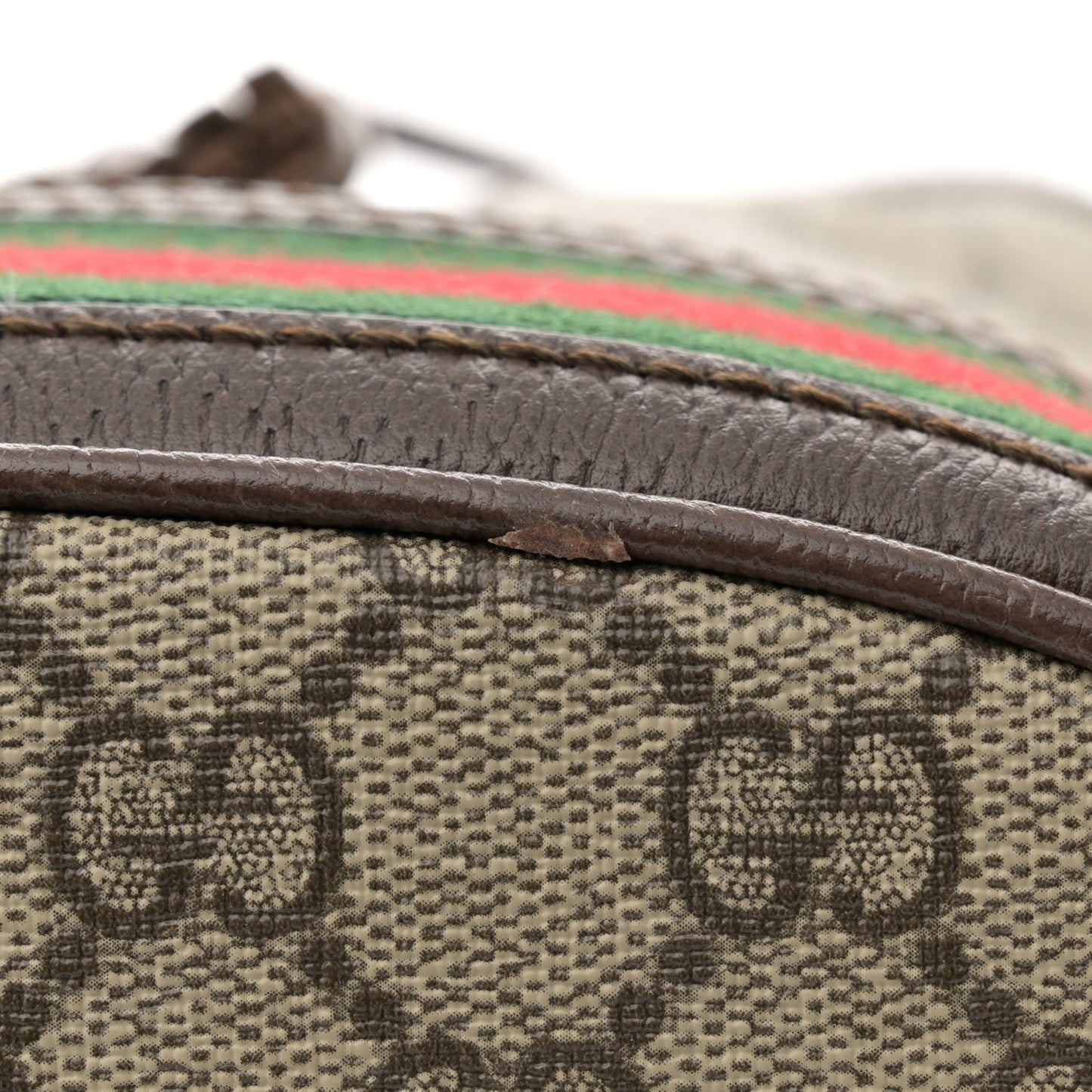 GG Supreme Monogram Web Small Ophidia Bucket Bag Brown