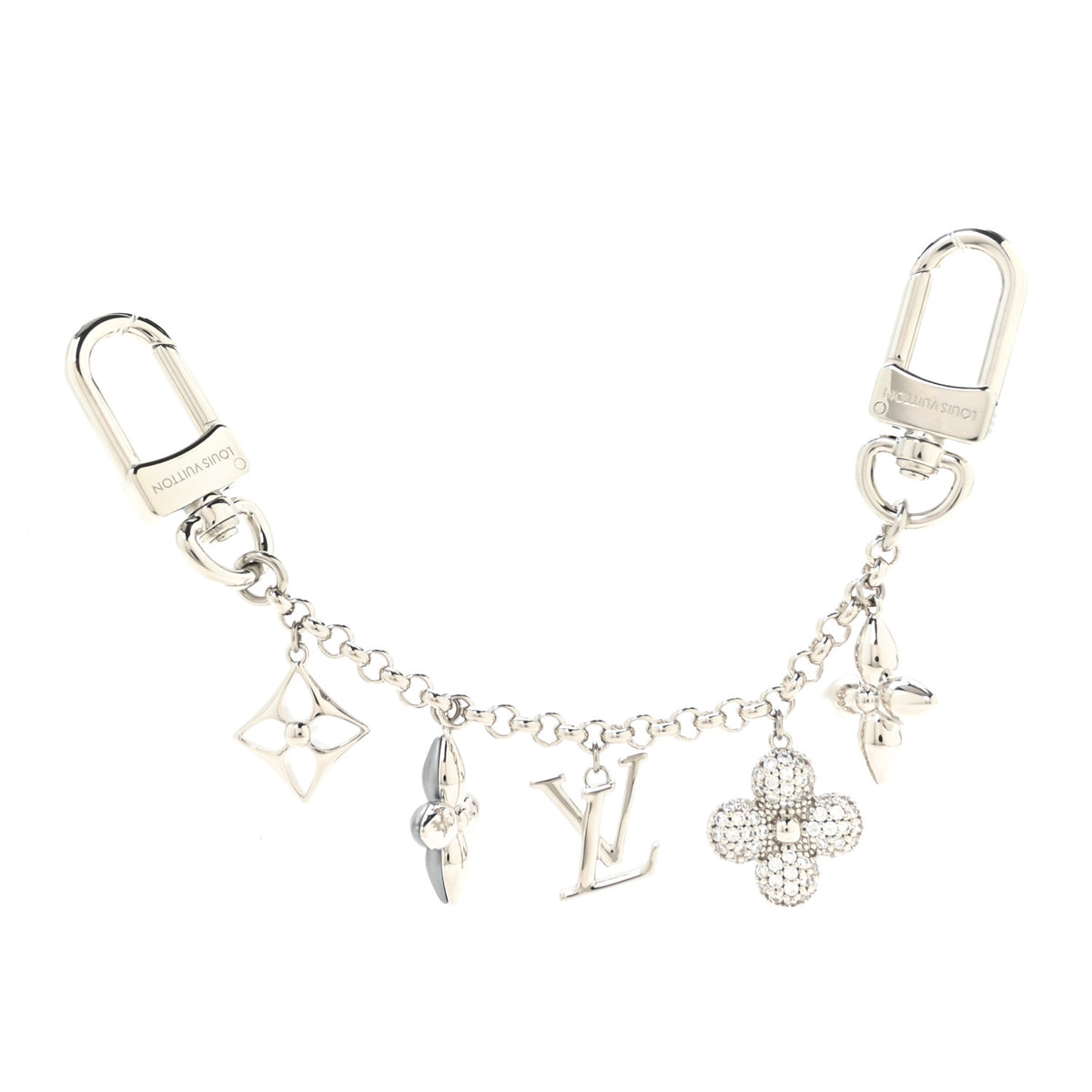 Louis Vuitton Monogram Spring Street Strass Chain Bag Charm Silver 1 of 3