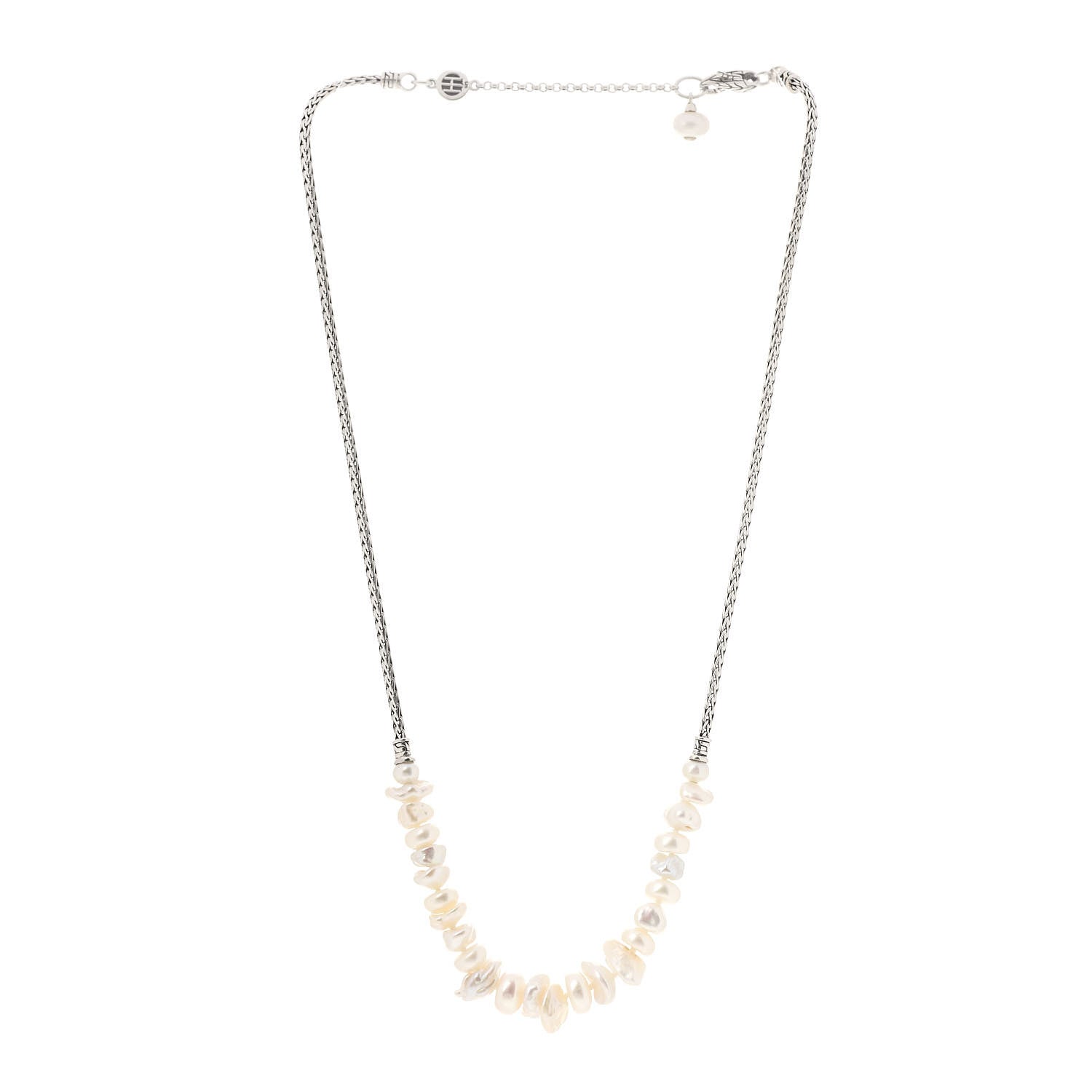 John Hardy Sterling Silver Freshwater Pearl Classic Chain Necklace 3 of 4