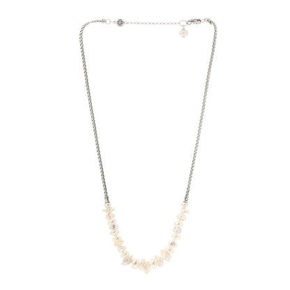 John Hardy Sterling Silver Freshwater Pearl Classic Chain Necklace 3 of 4