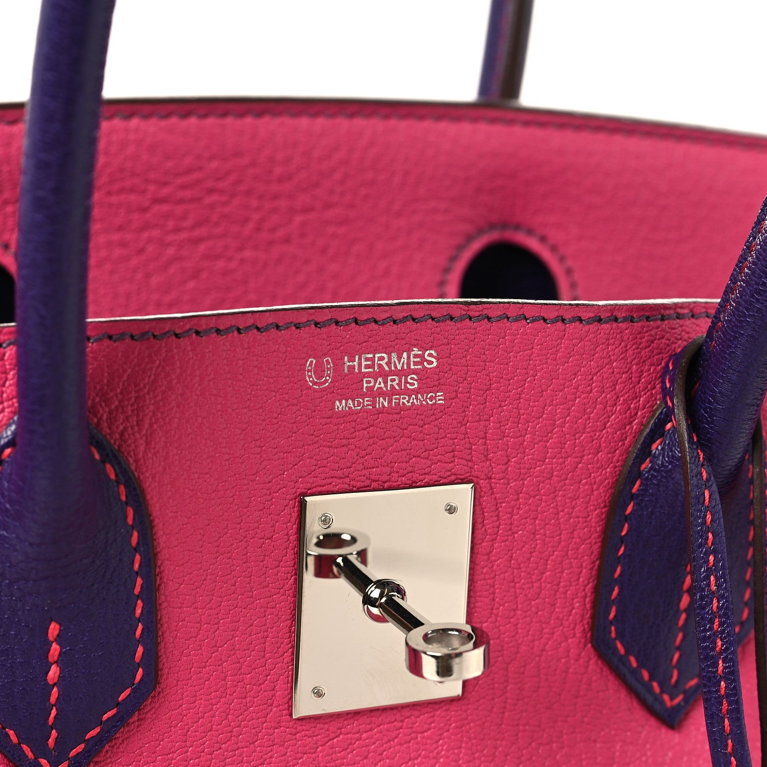 Hermes Chevre Mysore Horseshoe Birkin 30 Rose Shocking Iris 6 of 17