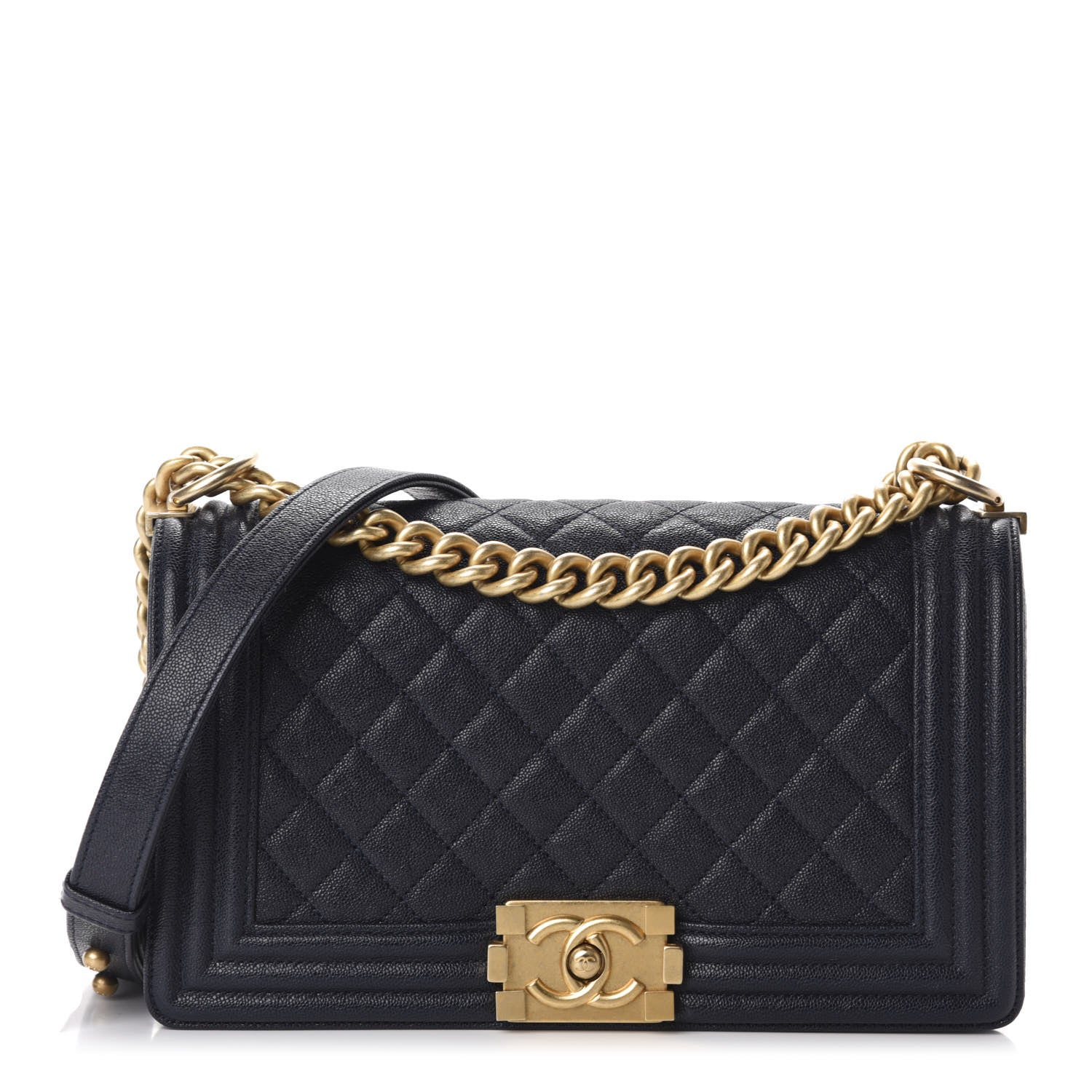 Chanel Caviar Quilted Medium Boy Flap Dark Blue 1 of 11