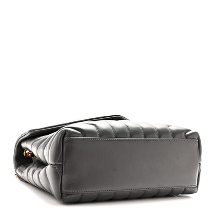 Saint Laurent Calfskin Y Quilted Monogram Small Loulou Chain Satchel Storm 4 of 10