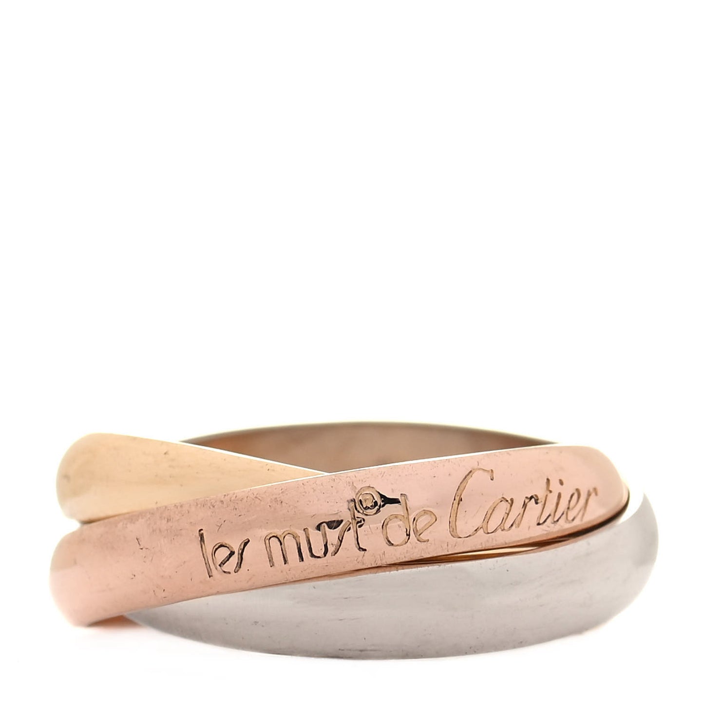 18K Pink Yellow White Gold Classic Les Must De Cartier Trinity Ring 54 7
