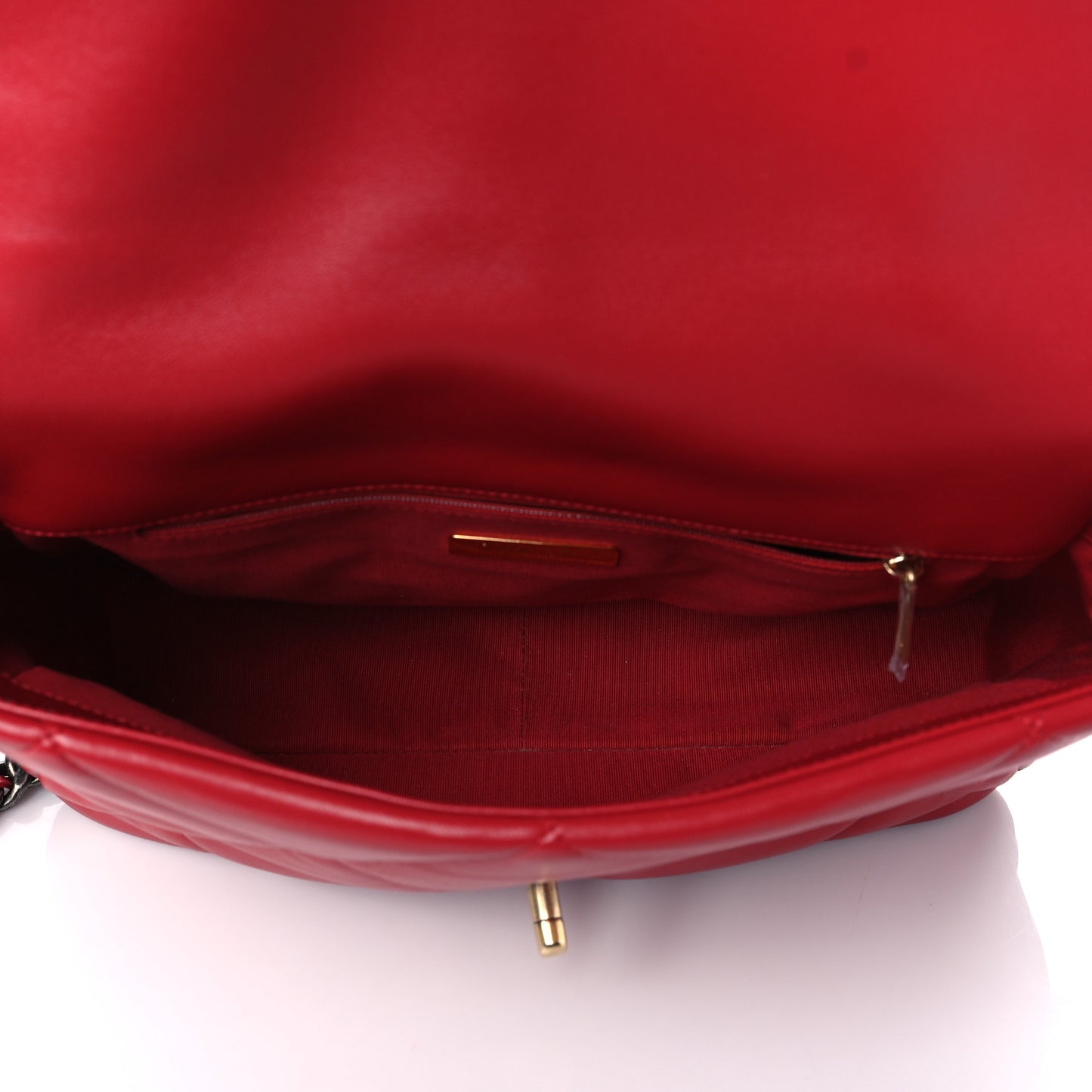 Lambskin Quilted Large Chanel 19 Flap Red