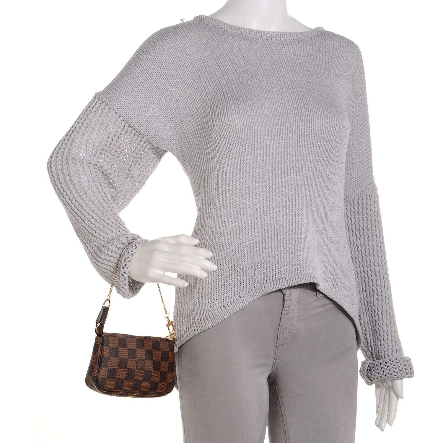 Louis Vuitton Damier Ebene Mini Pochette Accessories Bag 2 of 8