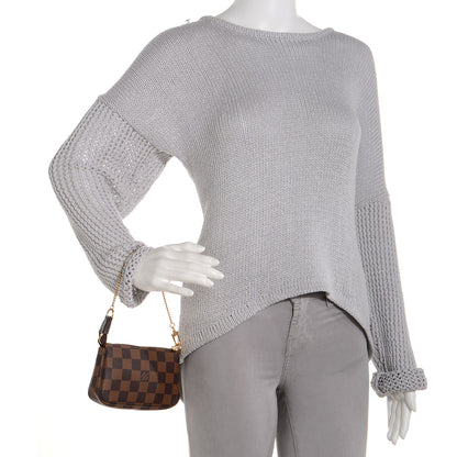 Louis Vuitton Damier Ebene Mini Pochette Accessories Bag 2 of 8