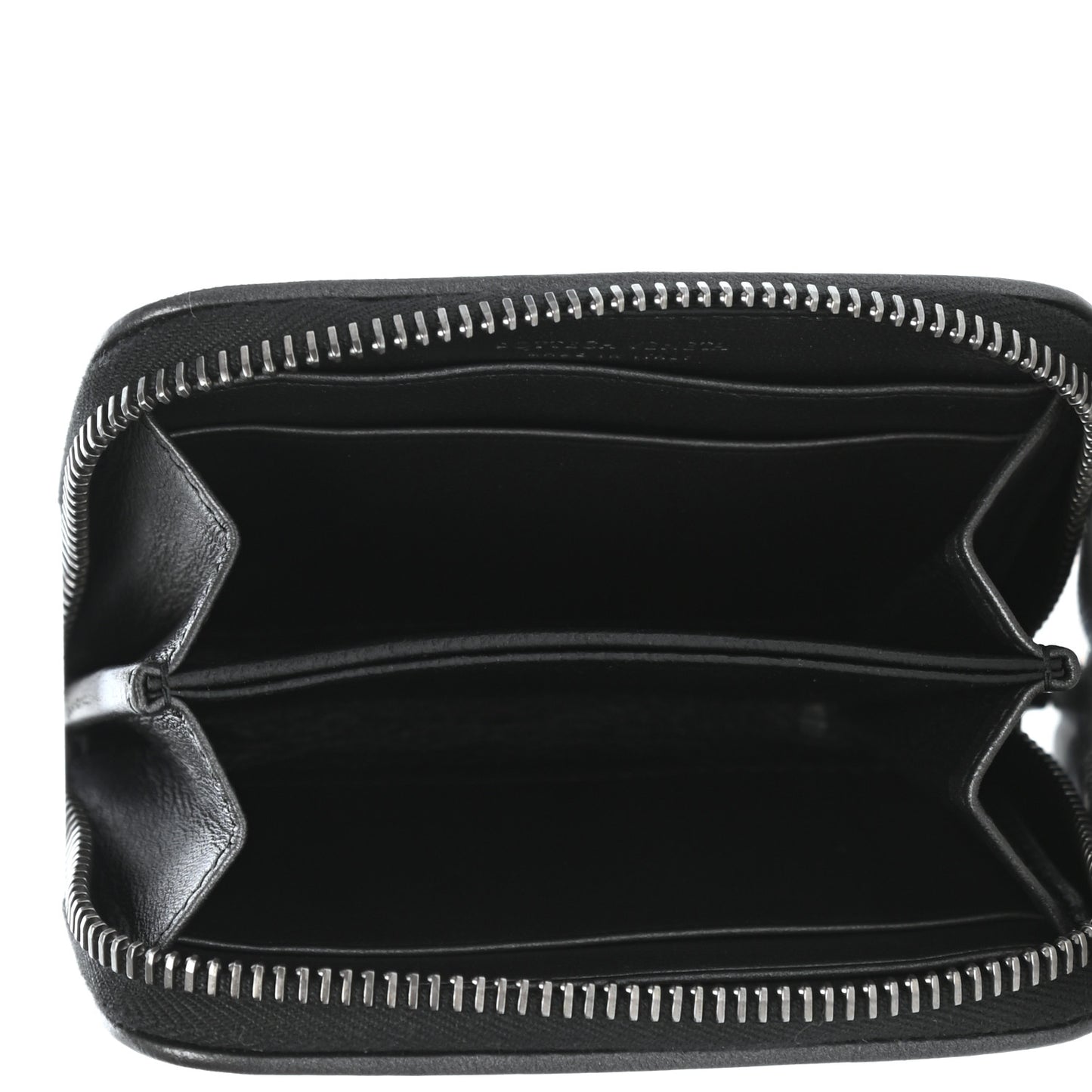 Nappa Intrecciato Zip Around Coin Purse Black