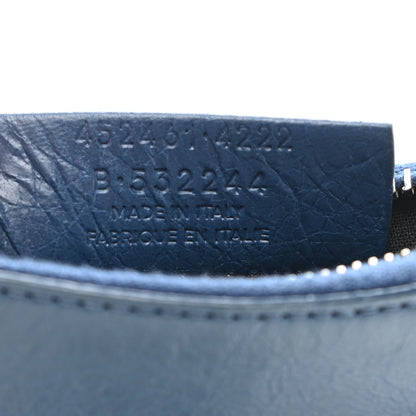 Balenciaga Agneau Silver Hardware Pouch Bleu Profond 7 of 8
