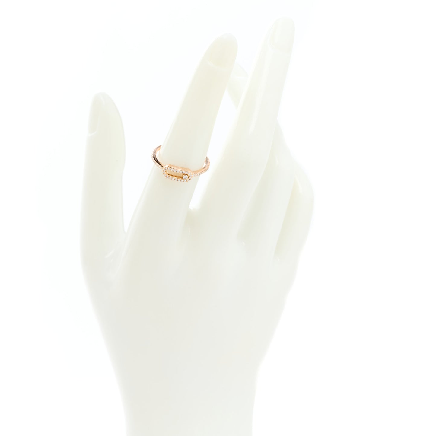 18K Rose Gold Diamond Move Uno LM Pave Ring 53/6.25