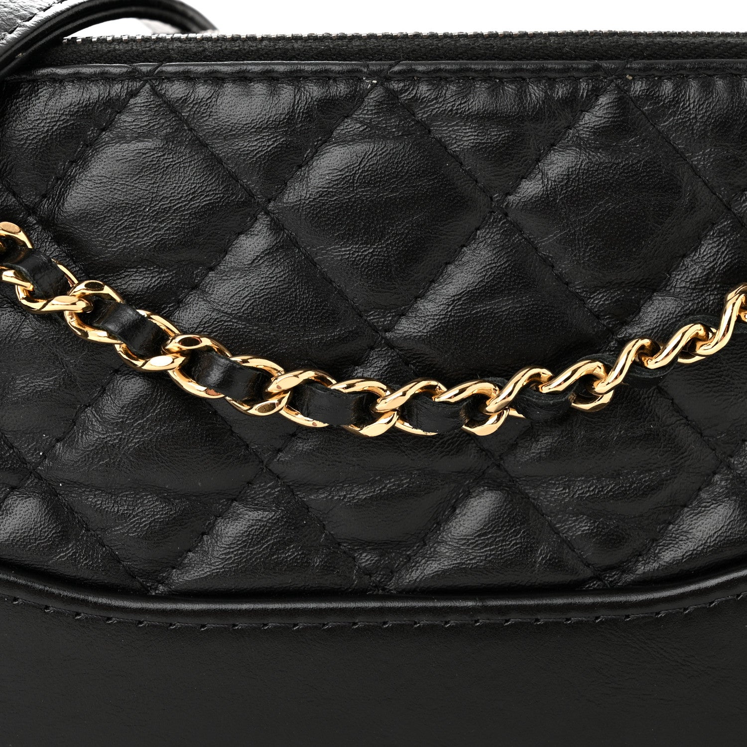 Chanel Aged Calfskin Quilted Small Gabrielle Clutch With Chain Black 11 of 14