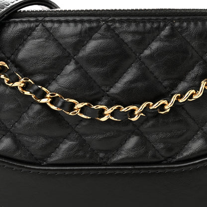 Chanel Aged Calfskin Quilted Small Gabrielle Clutch With Chain Black 11 of 14