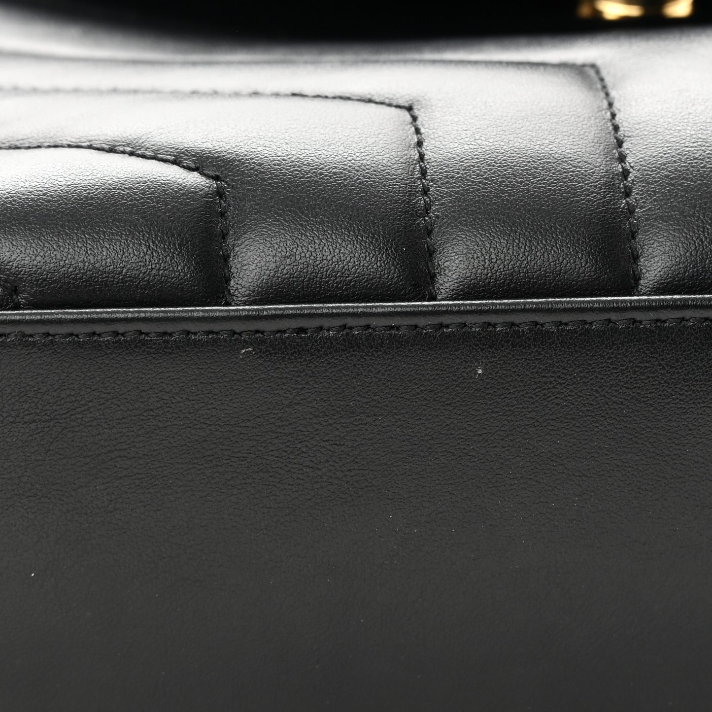Calfskin Y Quilted Monogram Small Loulou Chain Satchel Black