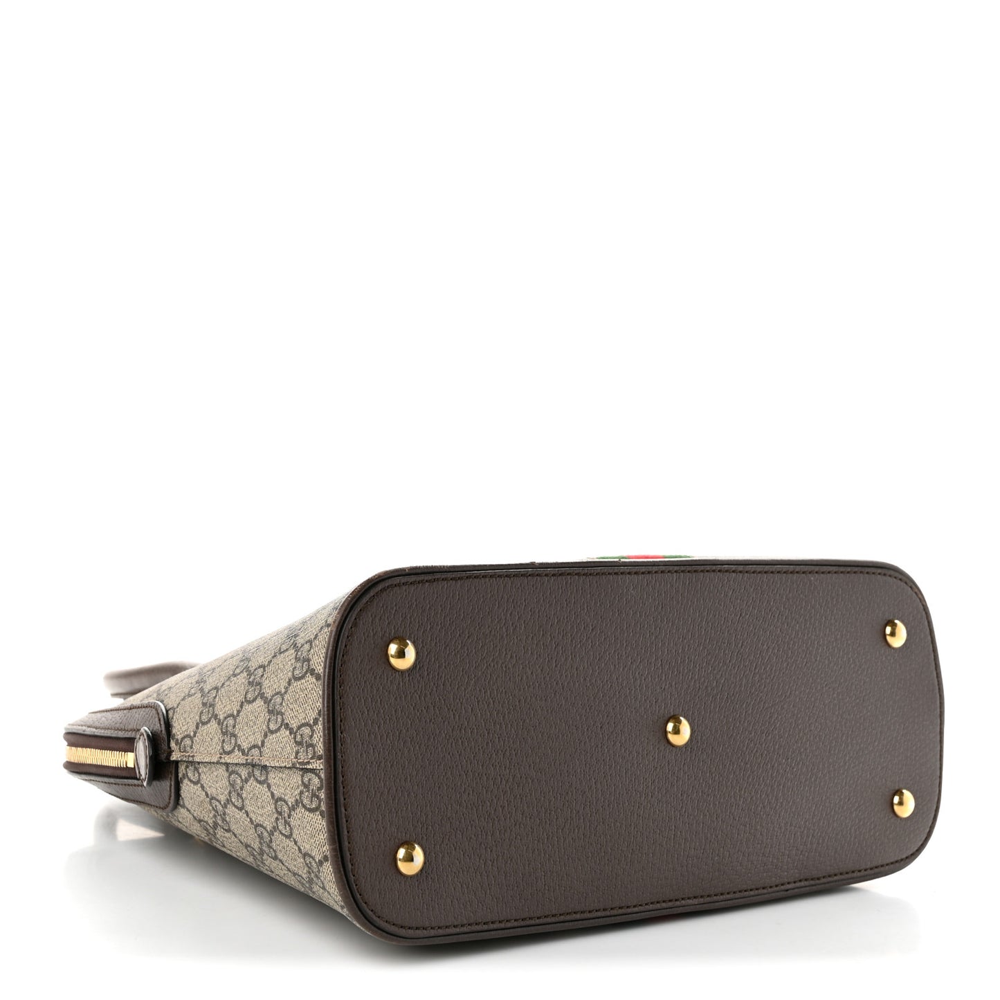 GG Supreme Monogram Web Medium Top Handle Ophidia Dome Shoulder Bag Brown
