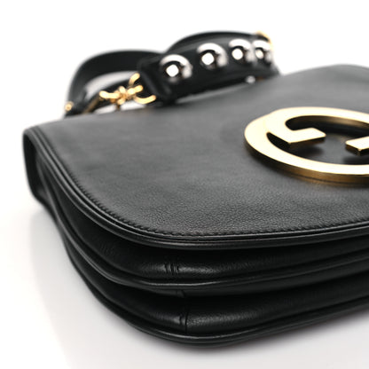 Gucci Roxy Calfskin Web Medium Studded Blondie Shoulder Flap Bag Black 9 of 10