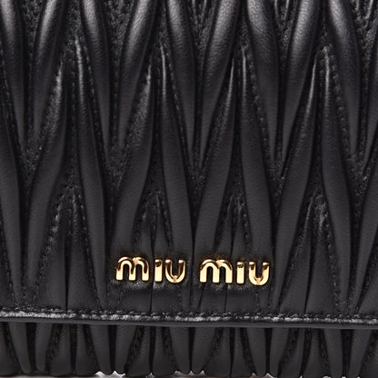 Miu Miu Nappa Matelasse Wallet On Chain Black 10 of 12