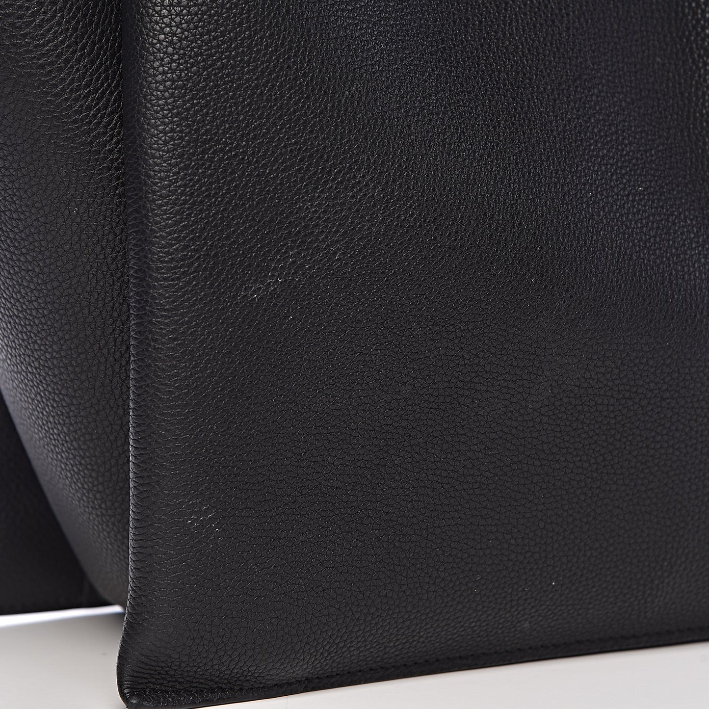 Baby Grained Calfskin Medium Tri-Fold Bag Black