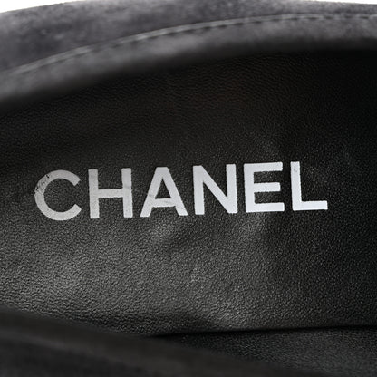 Chanel Suede Kidskin CC Platform Loafers 40 Black 7 of 10