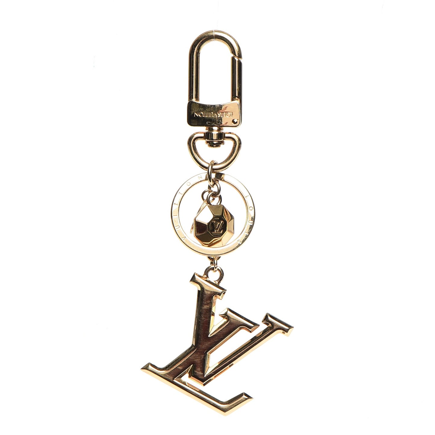 LV Facettes Bag Charm Key Holder Gold