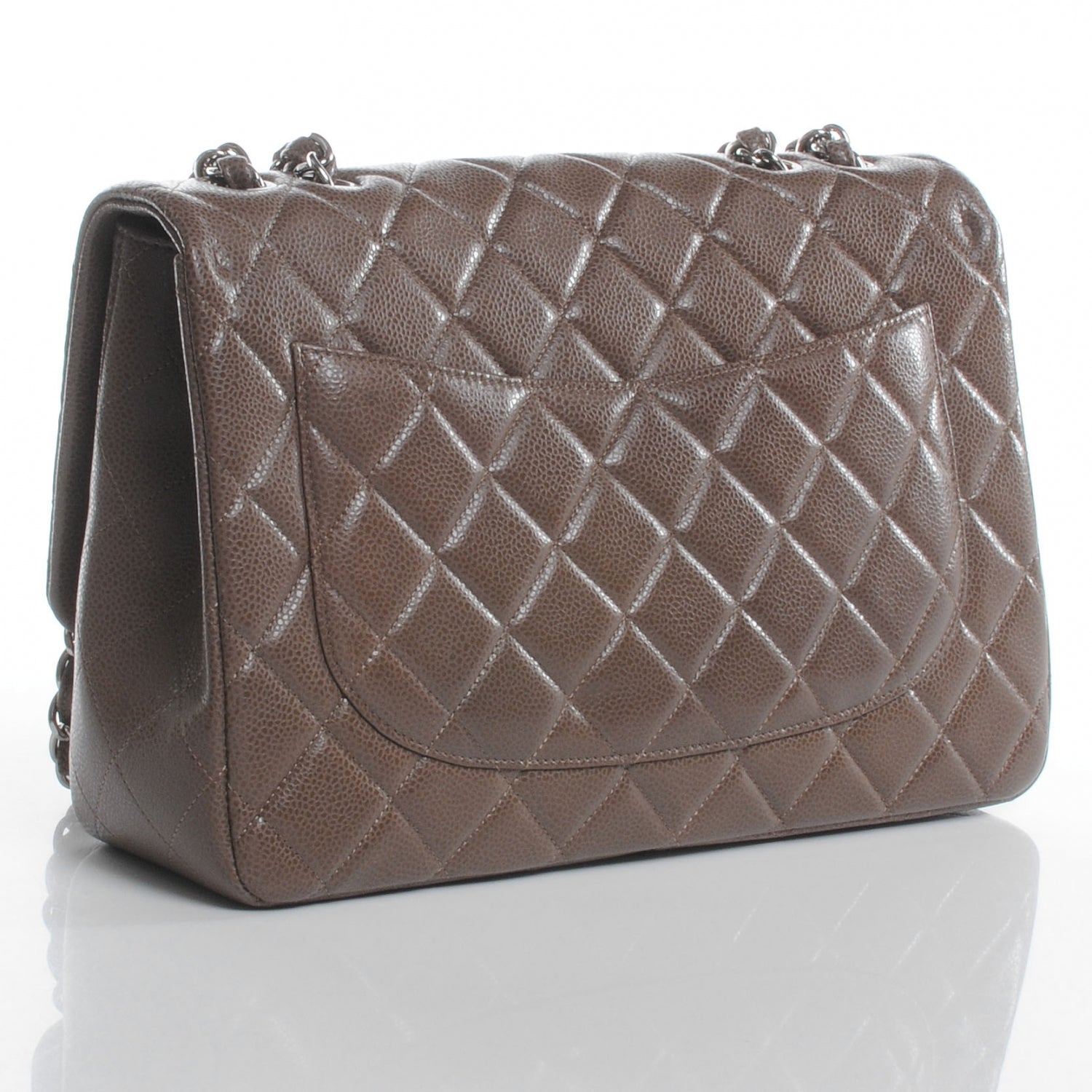 Chanel Caviar Jumbo Single Flap Taupe 3 of 7