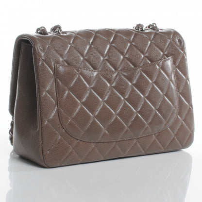 Chanel Caviar Jumbo Single Flap Taupe 3 of 7