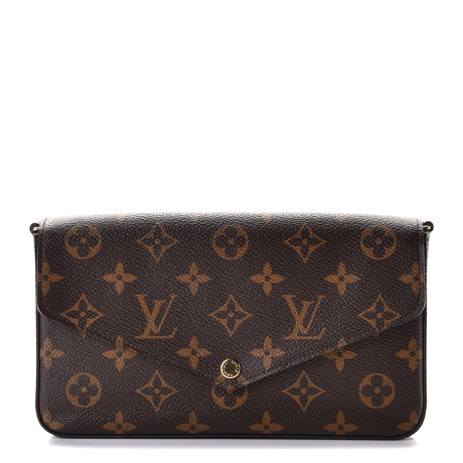 Louis Vuitton Monogram Pochette Felicie Chain Wallet Fuchsia 1 of 6