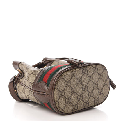 Gucci GG Supreme Monogram Web Mini Ophidia Bucket Bag Brown 4 of 10