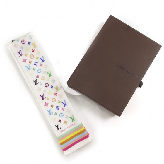 Silk Monogram Multicolor Bandeau White