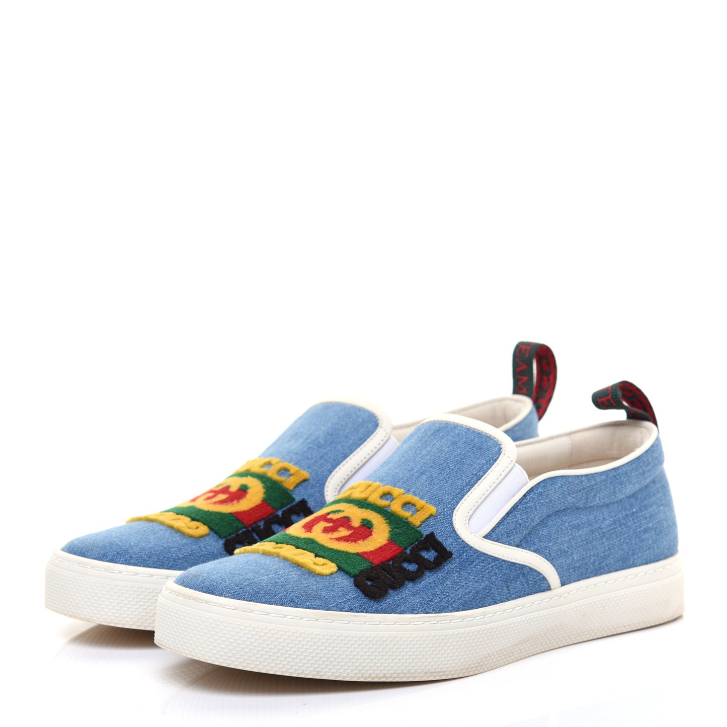 Kura Denim Logo Embroidered Mens Slip On Sneakers 6 Blue