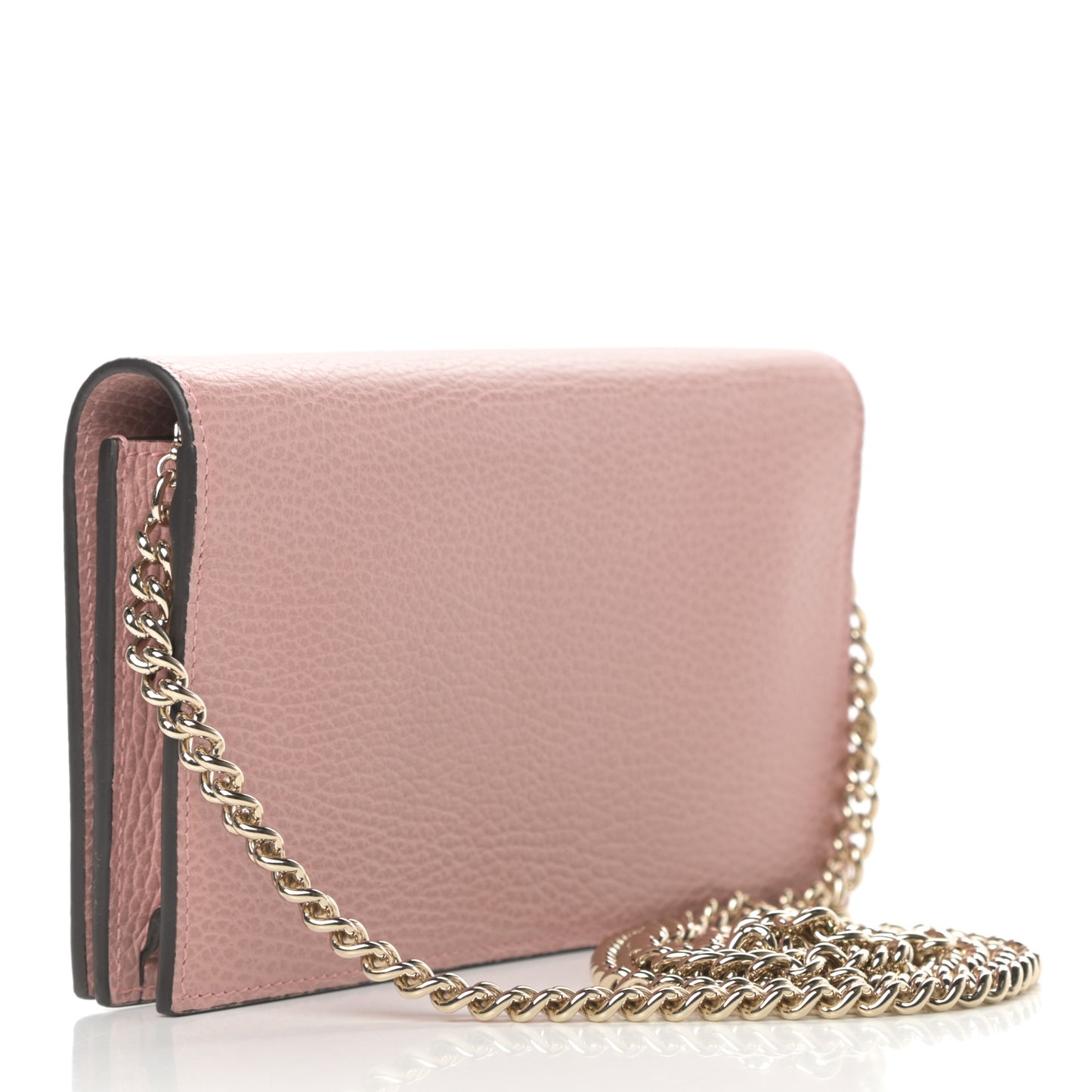 Dollar Calfskin Medium Betty Chain Wallet Soft Pink