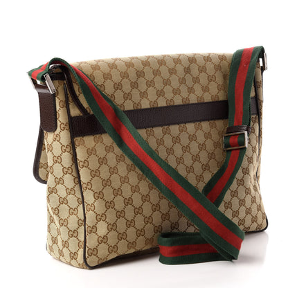 Gucci Monogram Web Medium Flap Messenger Beige Dark Brown 3 of 10