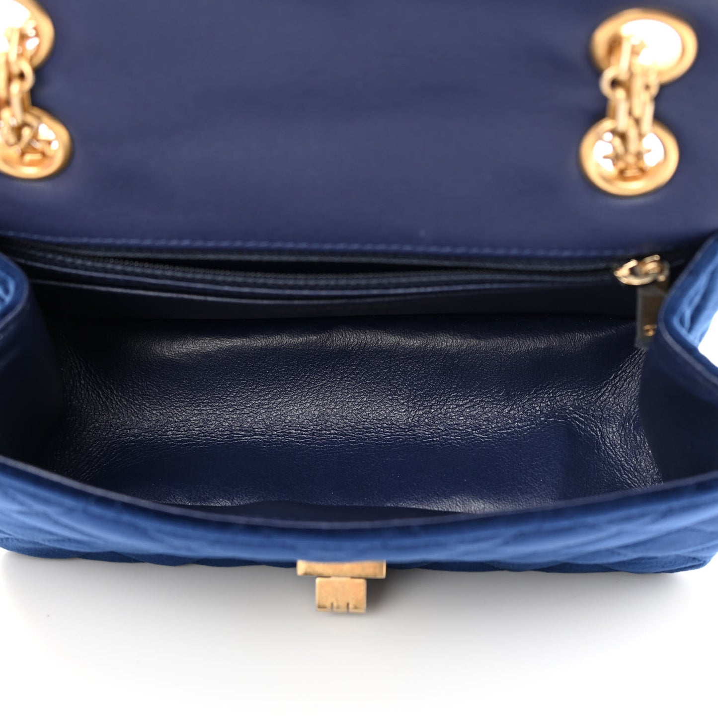 Velvet Quilted Mini 2.55 Reissue Flap Blue