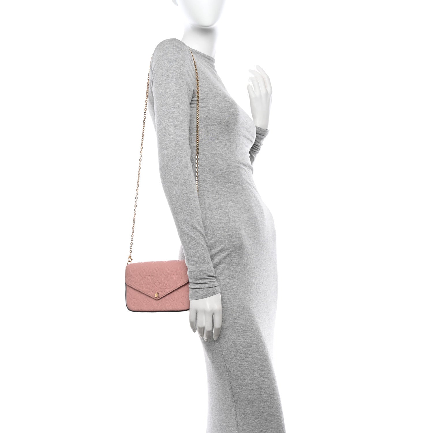 Louis Vuitton Empreinte Pochette Felicie Chain Wallet Rose Poudre 2 of 12