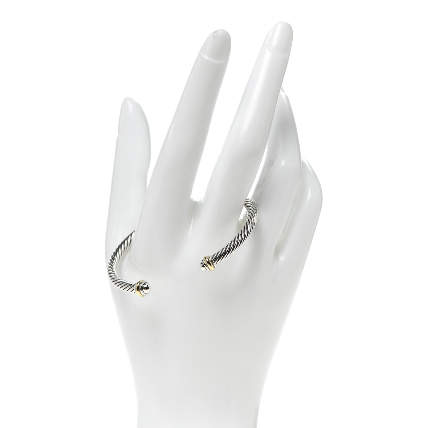 Sterling Silver 18K Yellow Gold 4mm Cable Classics Bracelet