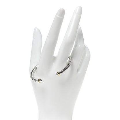 David Yurman Sterling Silver 18K Yellow Gold 4mm Cable Classics Bracelet 2 of 4