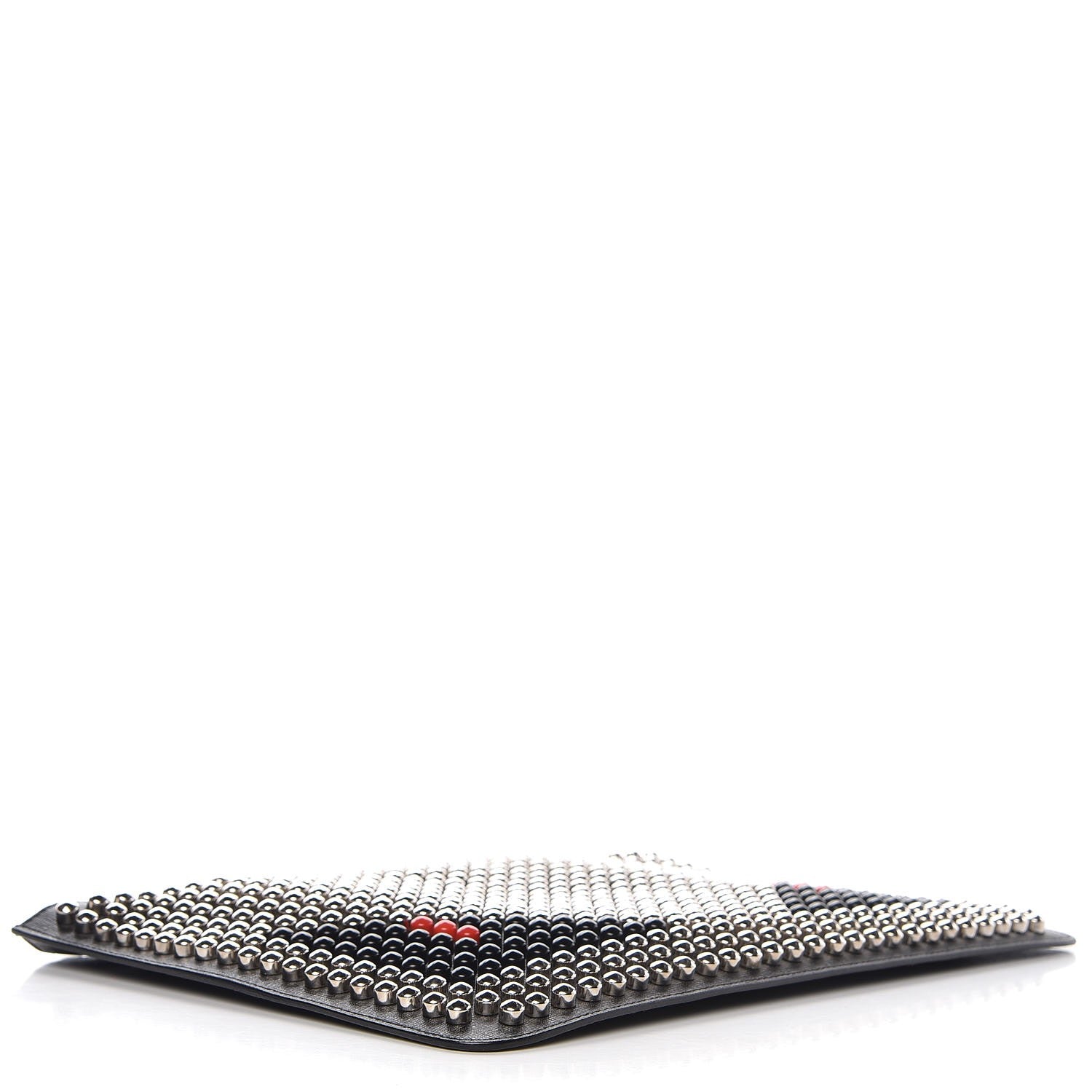 Fendi Vitello Elite Monster Eyes Studded Pouch Black 4 of 7
