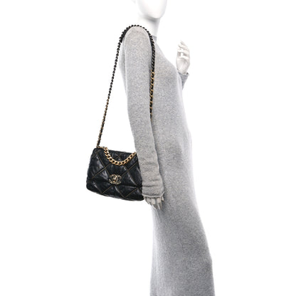 Chanel Lambskin Chain Quilted Medium Chanel 19 Flap Black 2 of 11