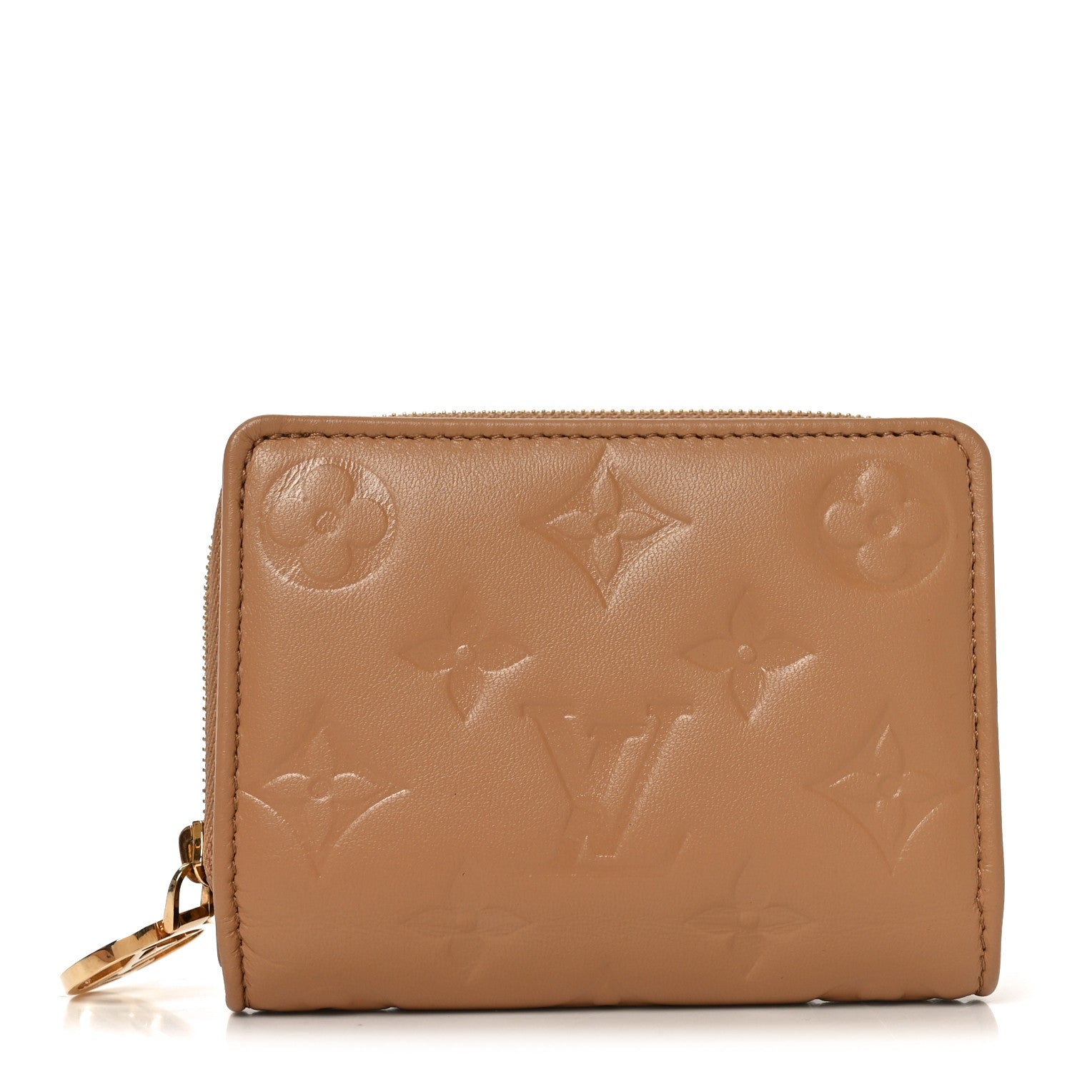 Louis Vuitton Lambskin Embossed Monogram Lou Coussin Wallet Camel 1 of 7