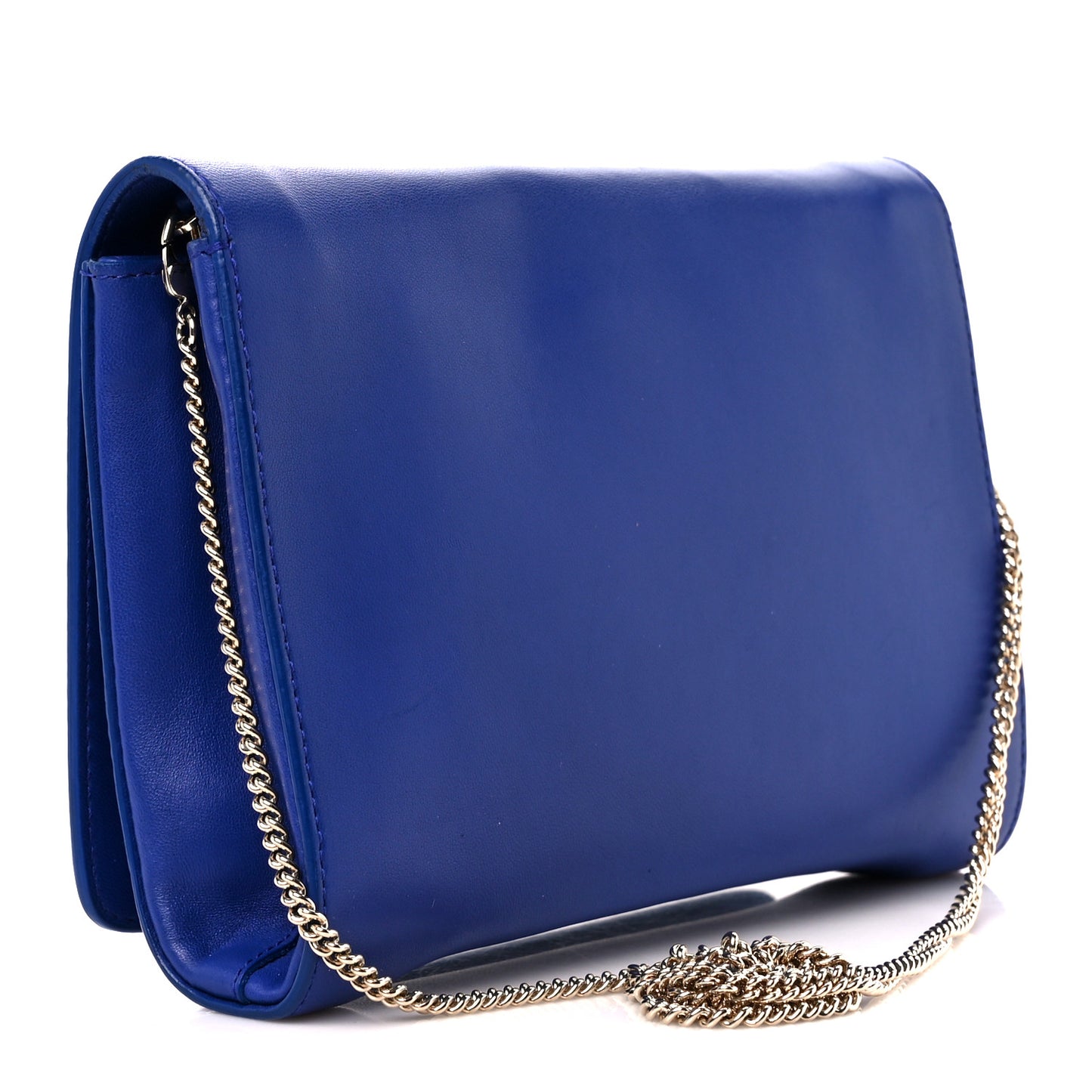 Lambskin Palazzo Chain Evening Bag Blue