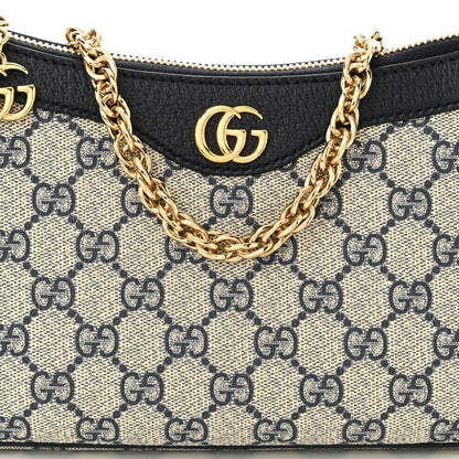Gucci GG Supreme Monogram Textured Dollar Calfskin Web Small Ophidia GG Handbag Beige Blue 8 of 10
