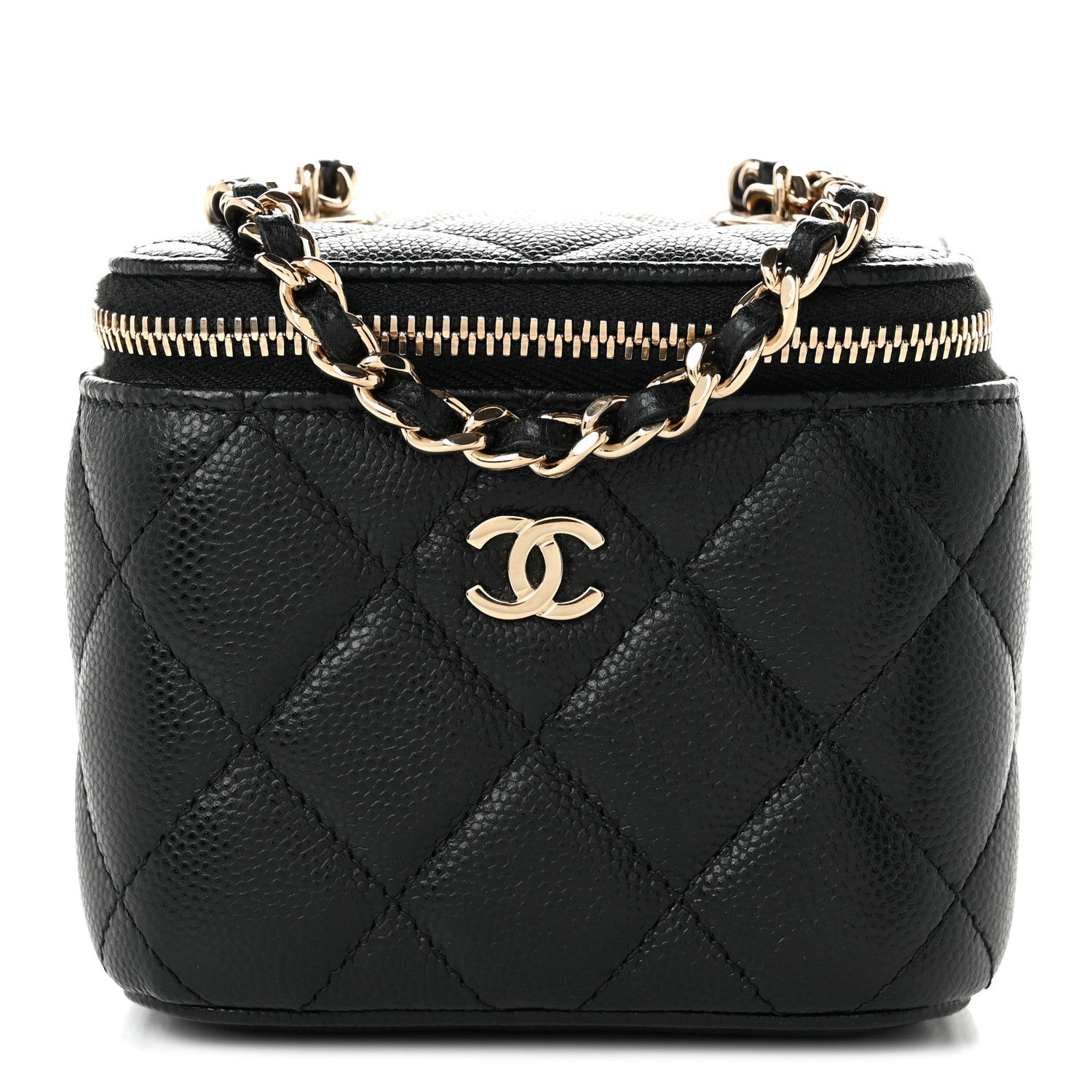 Chanel Caviar Quilted Mini Vanity Case With Chain Black 7 of 10