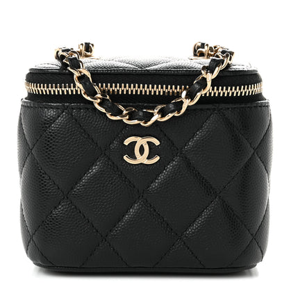 Chanel Caviar Quilted Mini Vanity Case With Chain Black 7 of 10