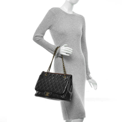Chanel Calfskin Quilted Maxi Blizzard Zip Top Flap Black 2 of 7