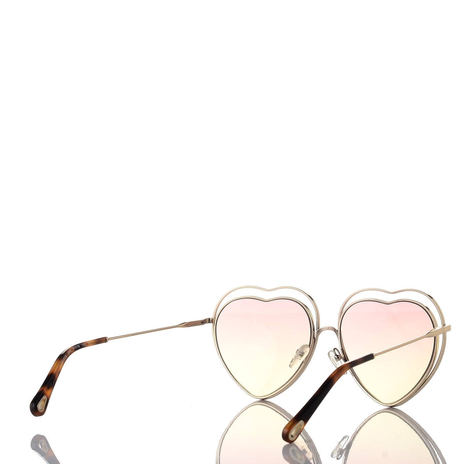 Chloe Metal Poppy Love Heart Sunglasses CE131S Havana Rose 4 of 7