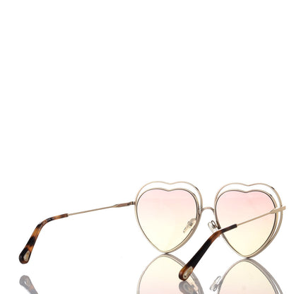 Chloe Metal Poppy Love Heart Sunglasses CE131S Havana Rose 4 of 7