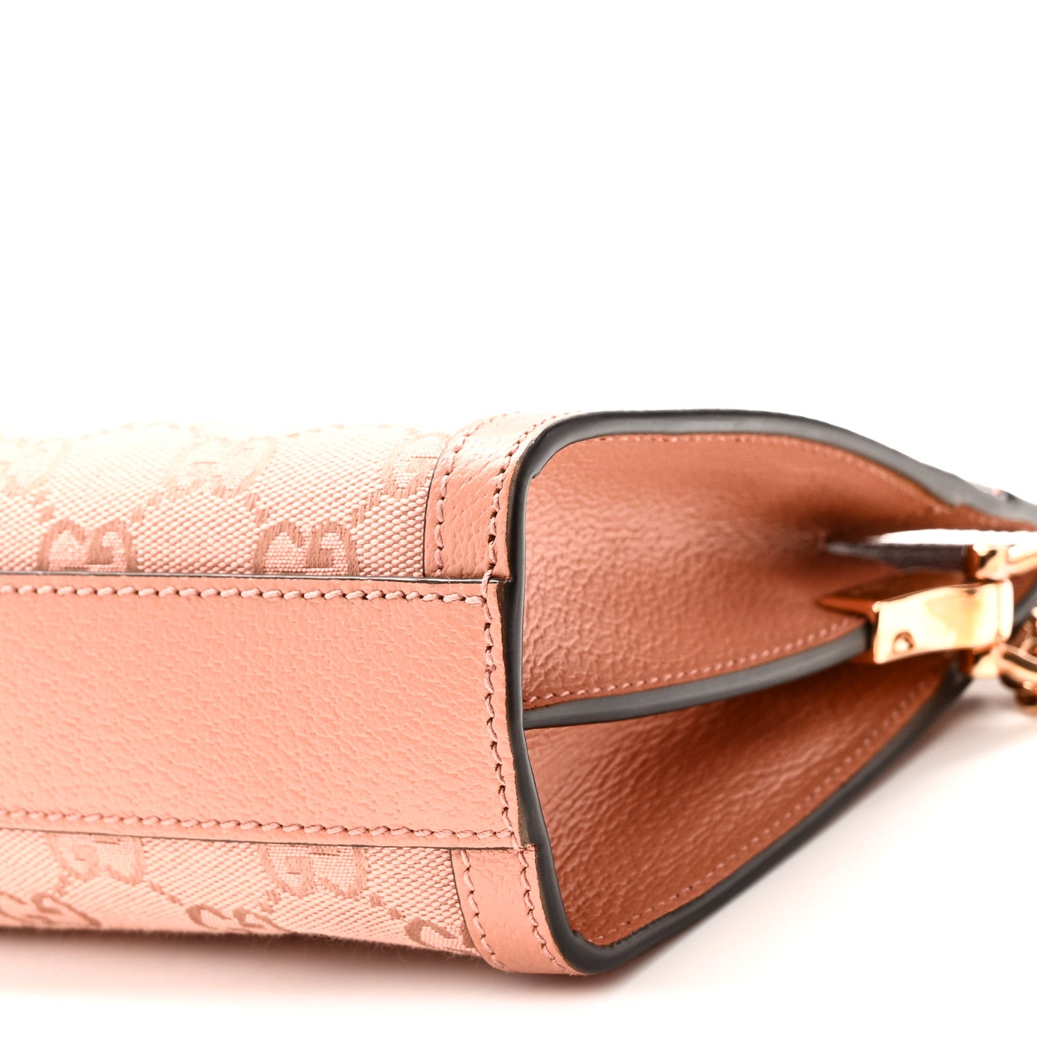 Gucci Monogram Textured Dollar Calfskin Small Ophidia Chain Shoulder Bag Cloche Rose Pink 10 of 10